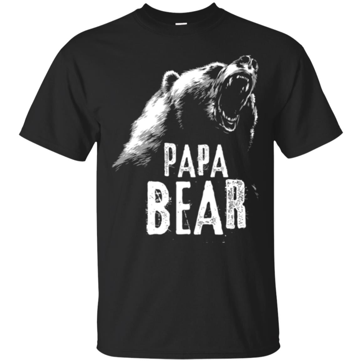 Papa Bear Best Dad For Fathers Day T-shirt Black