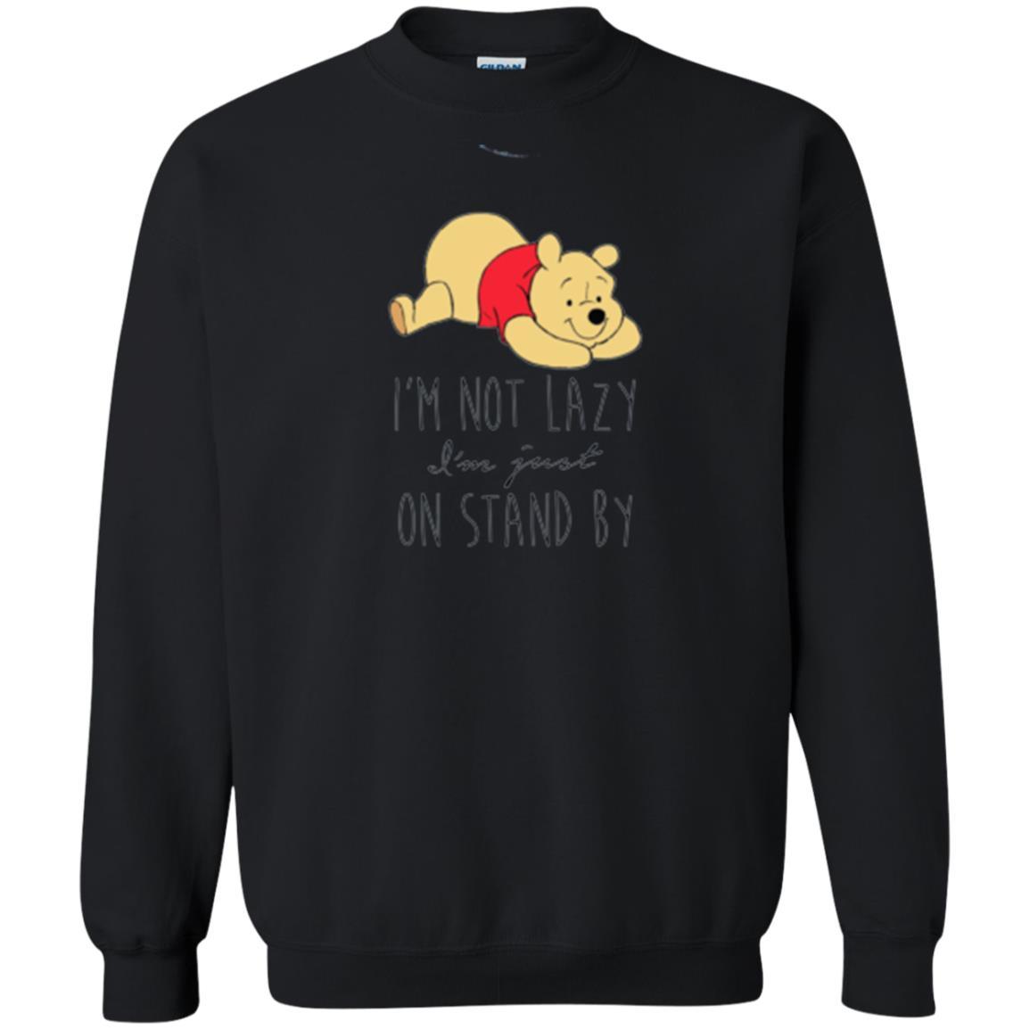 Bear Lover T-Shirt I'm Not Lazy I'm Just On Stand By Black Small