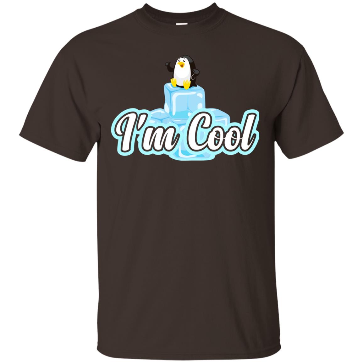 Penguin I_m Cool Gift Shirt For Penguin Lover Dark Chocolate