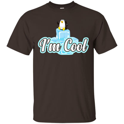 Penguin I_m Cool Gift Shirt For Penguin Lover Dark Chocolate