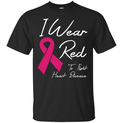 I Wear Red To Fight Heart Disease T-shirt Black