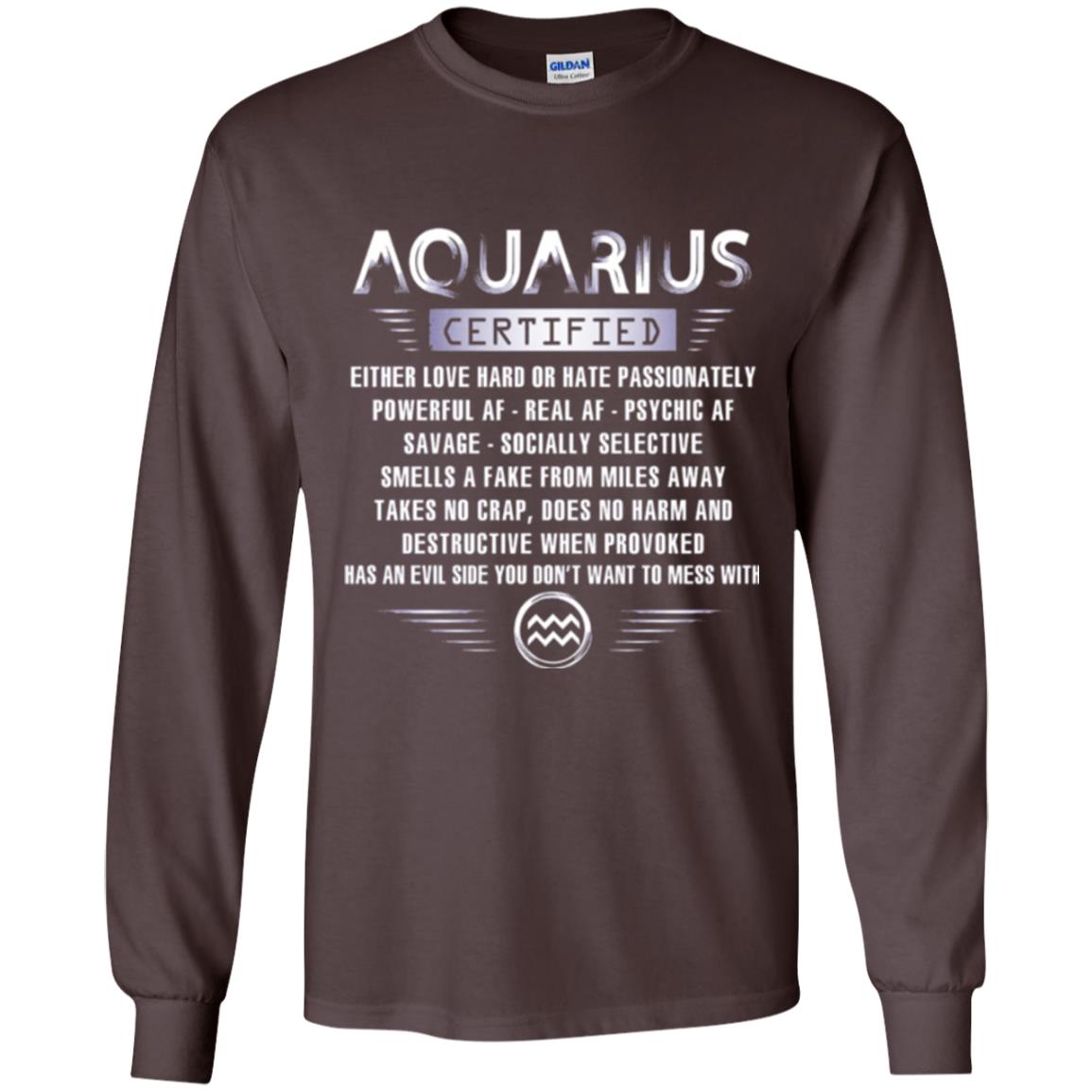 Aquarius Certified Either Love Hard T-shirt Dark Chocolate
