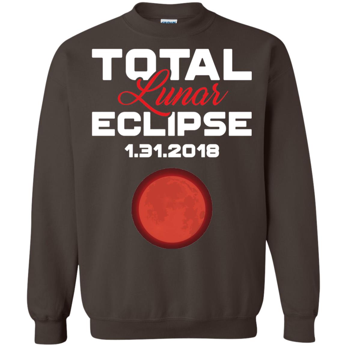 Eclipse January 31st 2018 Total Lunar Eclipse T-shirt Blood Moon Dark Chocolate