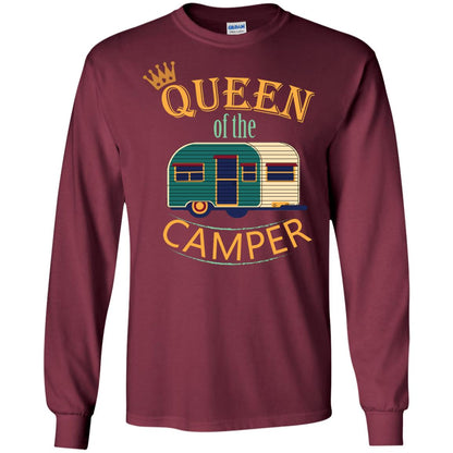 Queen Of The Camper Camping Lover Shirt Maroon