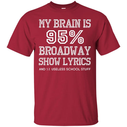 My Brain Is 95_ Broadway Show Lyrics Acting Lover T-shirt Cardinal