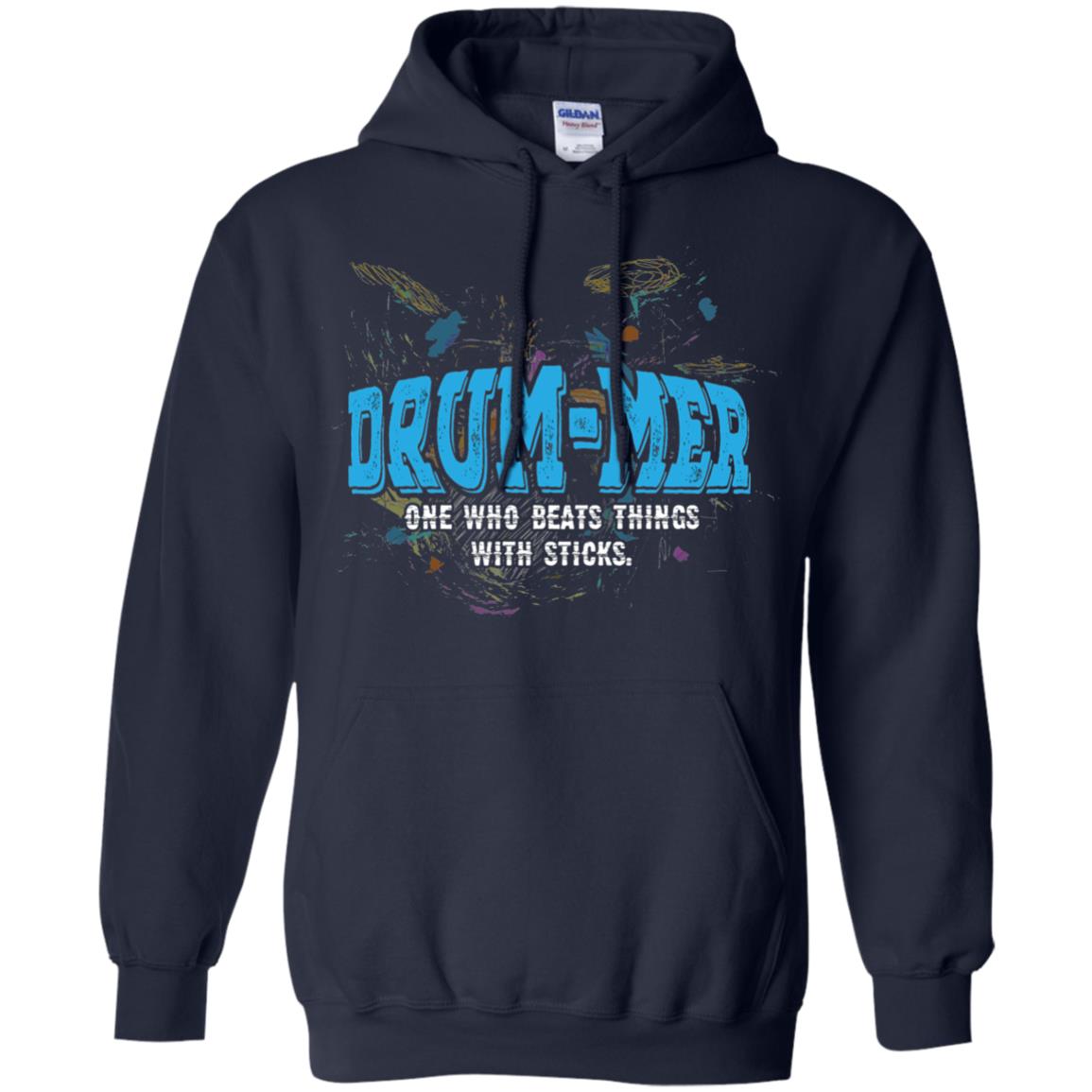 Drummer Definition T-shirt Drummer One Who Beats Things With Stick Navy