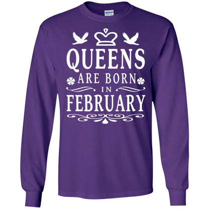 Birthday T-shirt Queens Are Born In February Purple