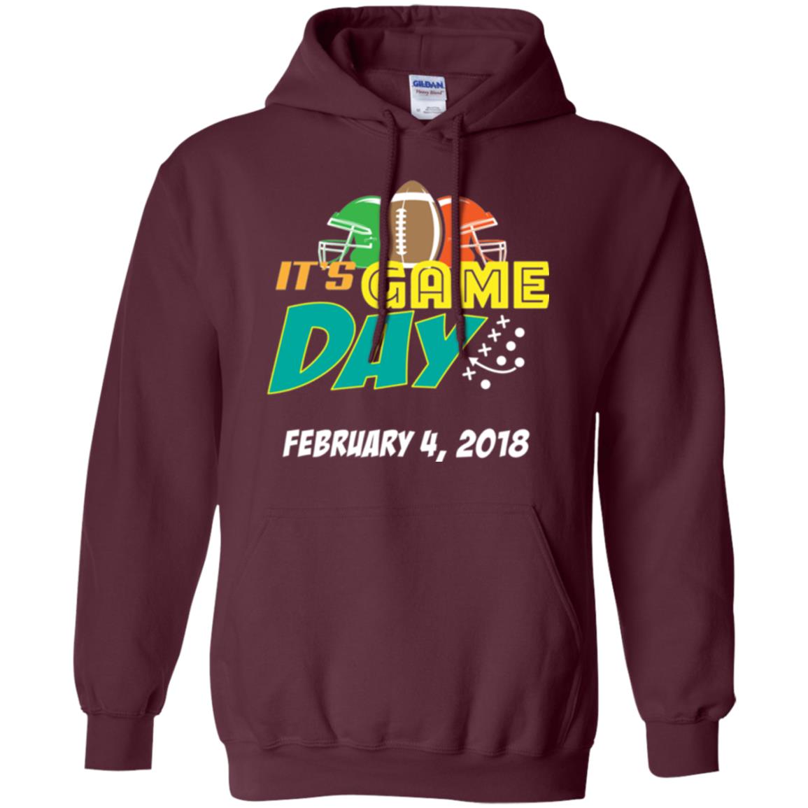 Football Lover T-shirt It_s Game Day February 4 2018 T-shirt Maroon