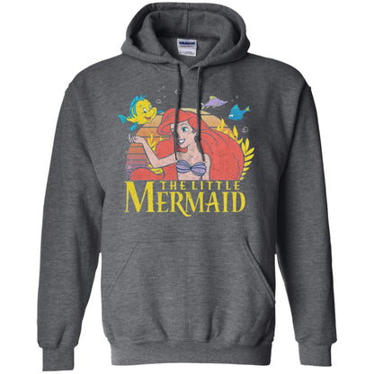 Cartoon T-shirt Mermaid Ariel Flounder Dark Heather