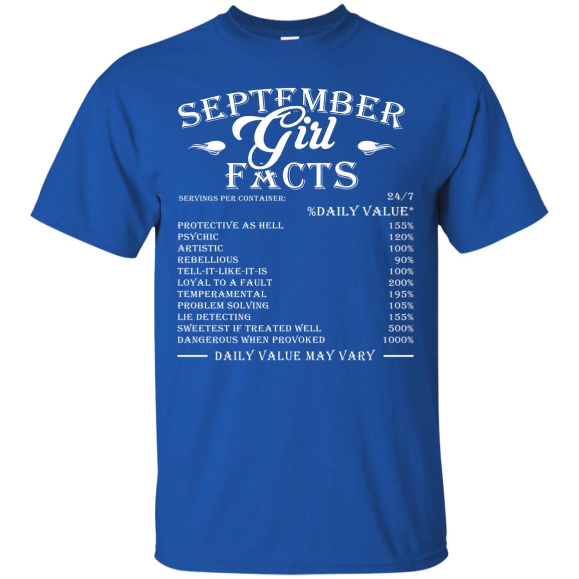 September Girl Facts Facts T-shirt Royal