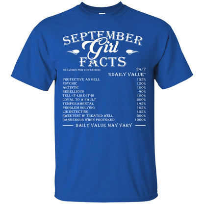 September Girl Facts Facts T-shirt Royal