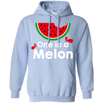 One In A Melon Watermelon Funny Fruit Pun Shirt Light Blue