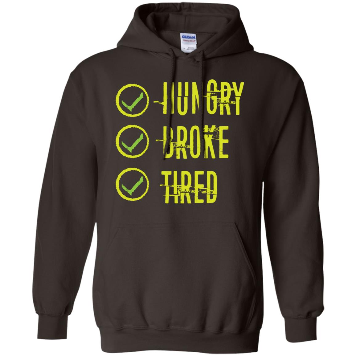 Hungry Broke Tired Check Mark T-shirt Dark Chocolate