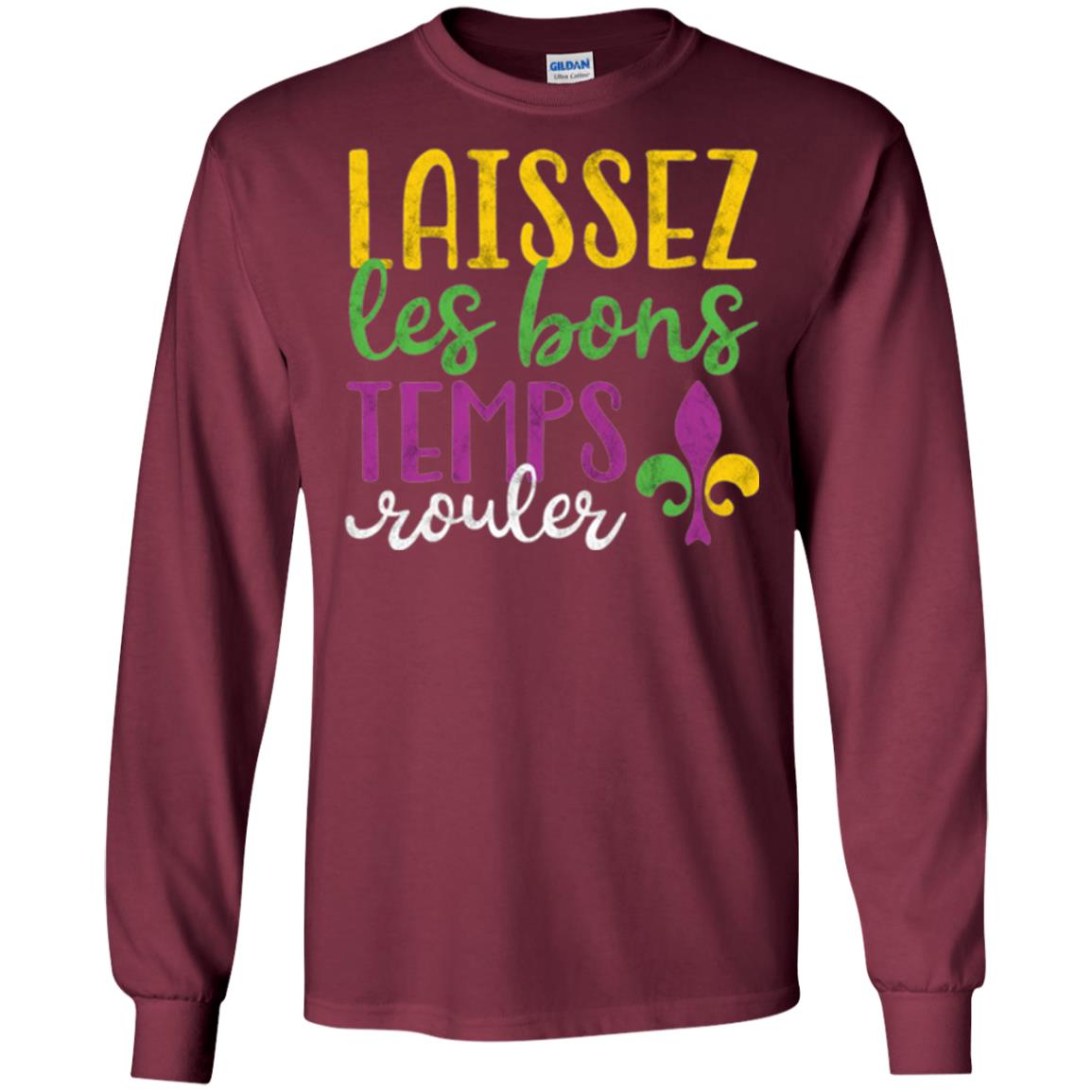 Mardi Gras T-shirt Laissez Les Bons Temps Rouler Maroon