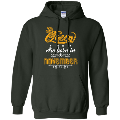 Brithday T-Shirt Queen Are Born In November Forest Green