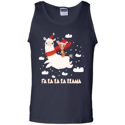 Fa La La La Llama With Chihuahua X-mas Gift Shirt Navy