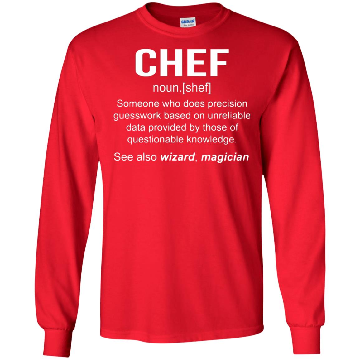 Funny Chef Meaning Shirt Chef Noun Definition Red