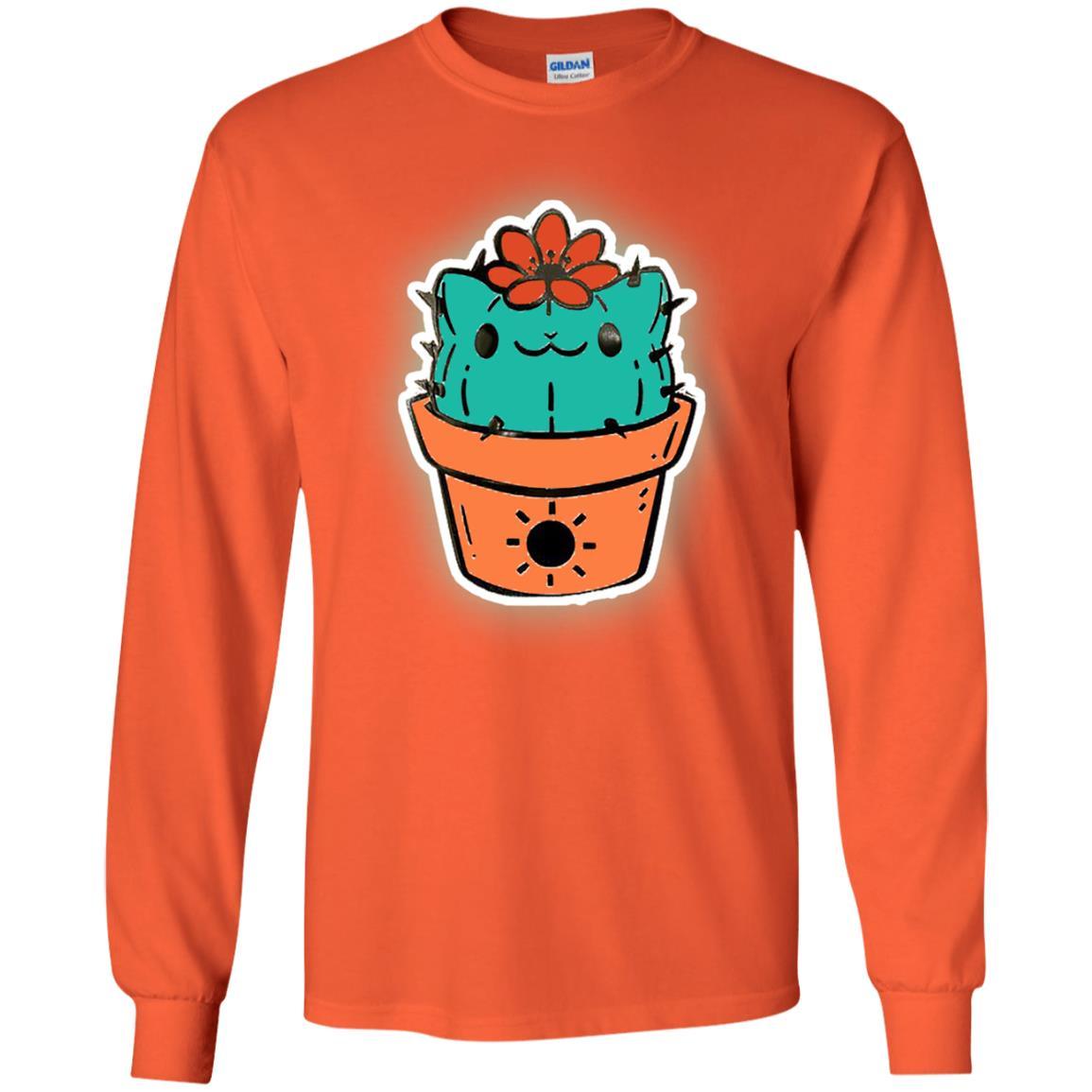 Cat Lovers T-shirt Catcus Orange