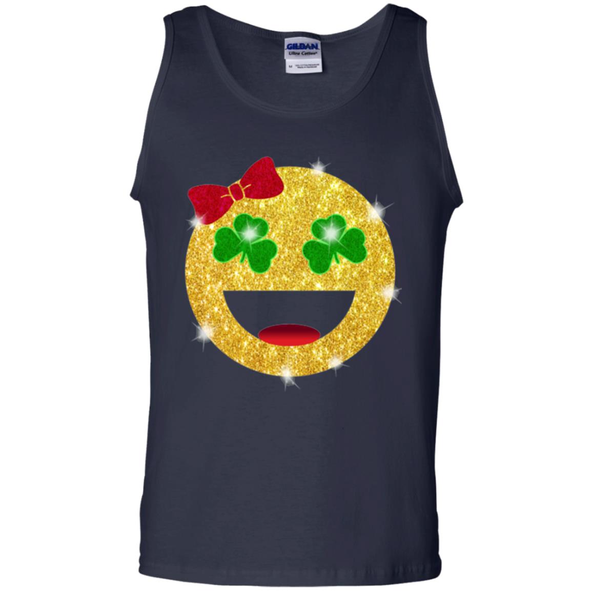 Happy Gold Blink Emoji Saint Patrick's Day T-shirt Navy