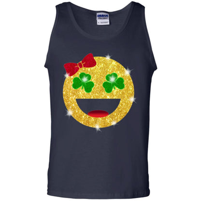 Happy Gold Blink Emoji Saint Patrick's Day T-shirt Navy