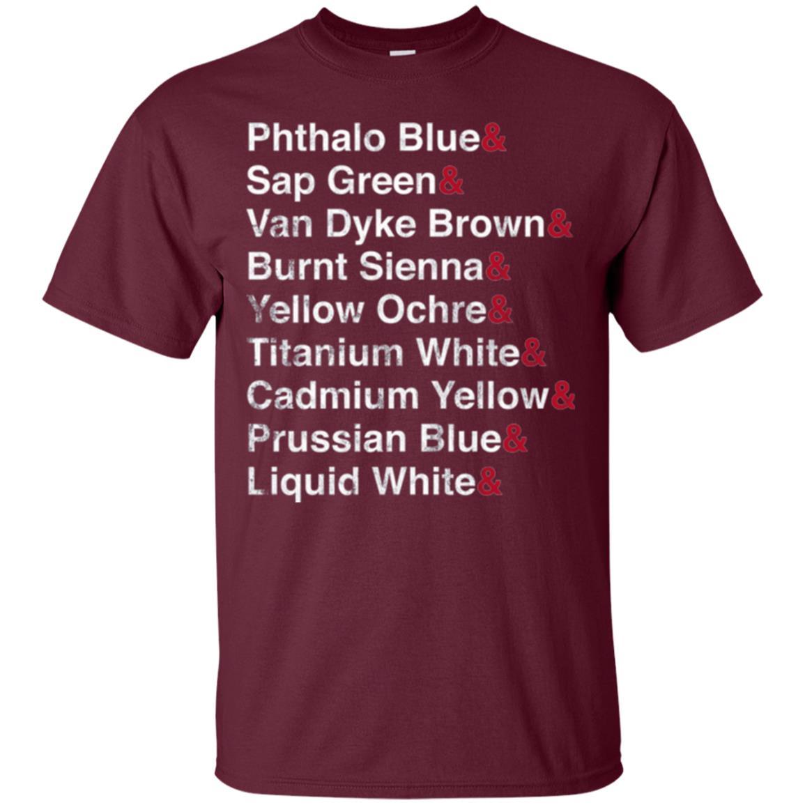 Painter T-shirt Oil Colors Bob Painter Ross Maroon