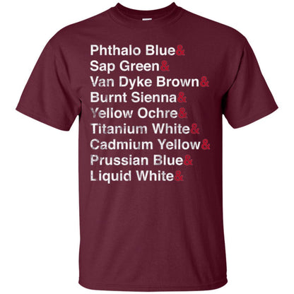 Painter T-shirt Oil Colors Bob Painter Ross Maroon