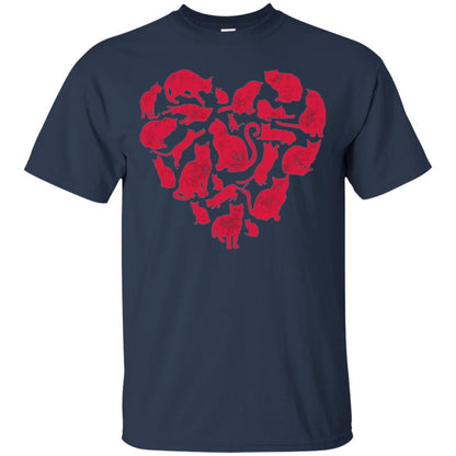 Valentines Day Cat T-shirt Navy