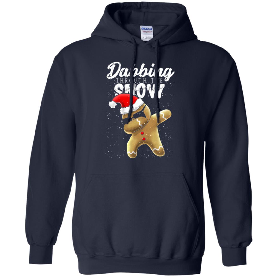 Dabbing Gingerbread T-shirt Dabbing Through The Snow Navy
