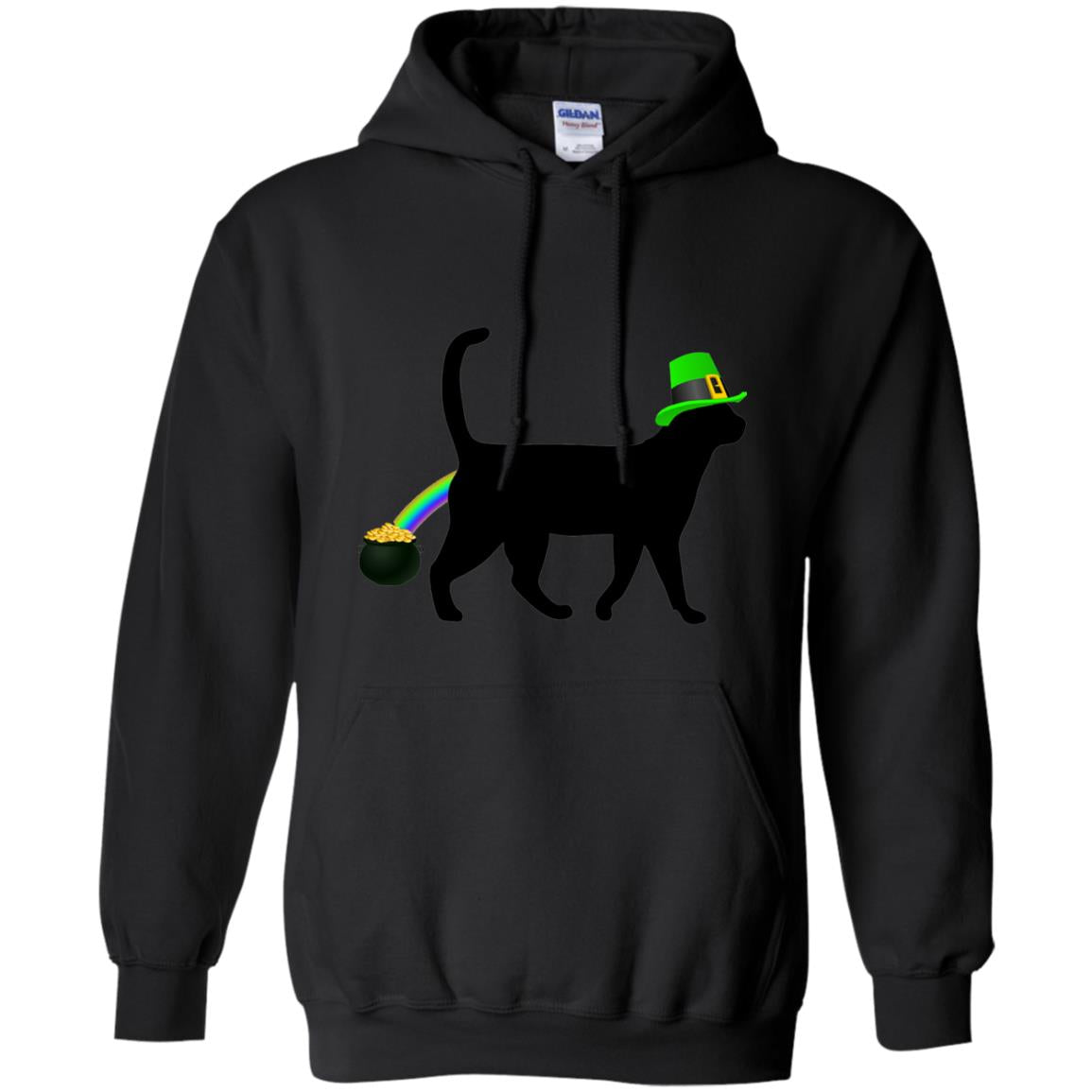 Cat Leprechaun Funny Cat Saint Patrick_s Day T-shirt Black