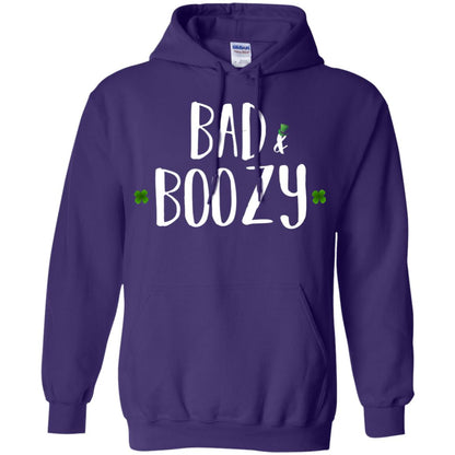 Bad And Boozy Funny Saint Patrick Day T-shirt Purple