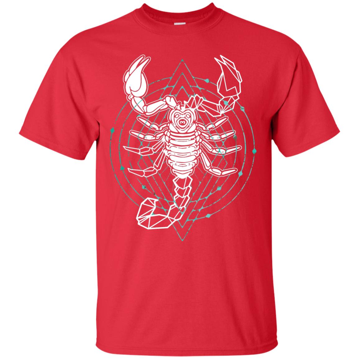Scorpion Geometric Tribal Design T-shirt Red