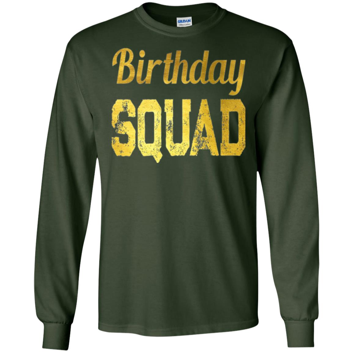 Birthday Squad Gold T-shirt Forest Green