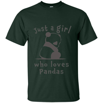 Panda Lover T-shirt Just A Girl Who Lover Pandas Forest Green