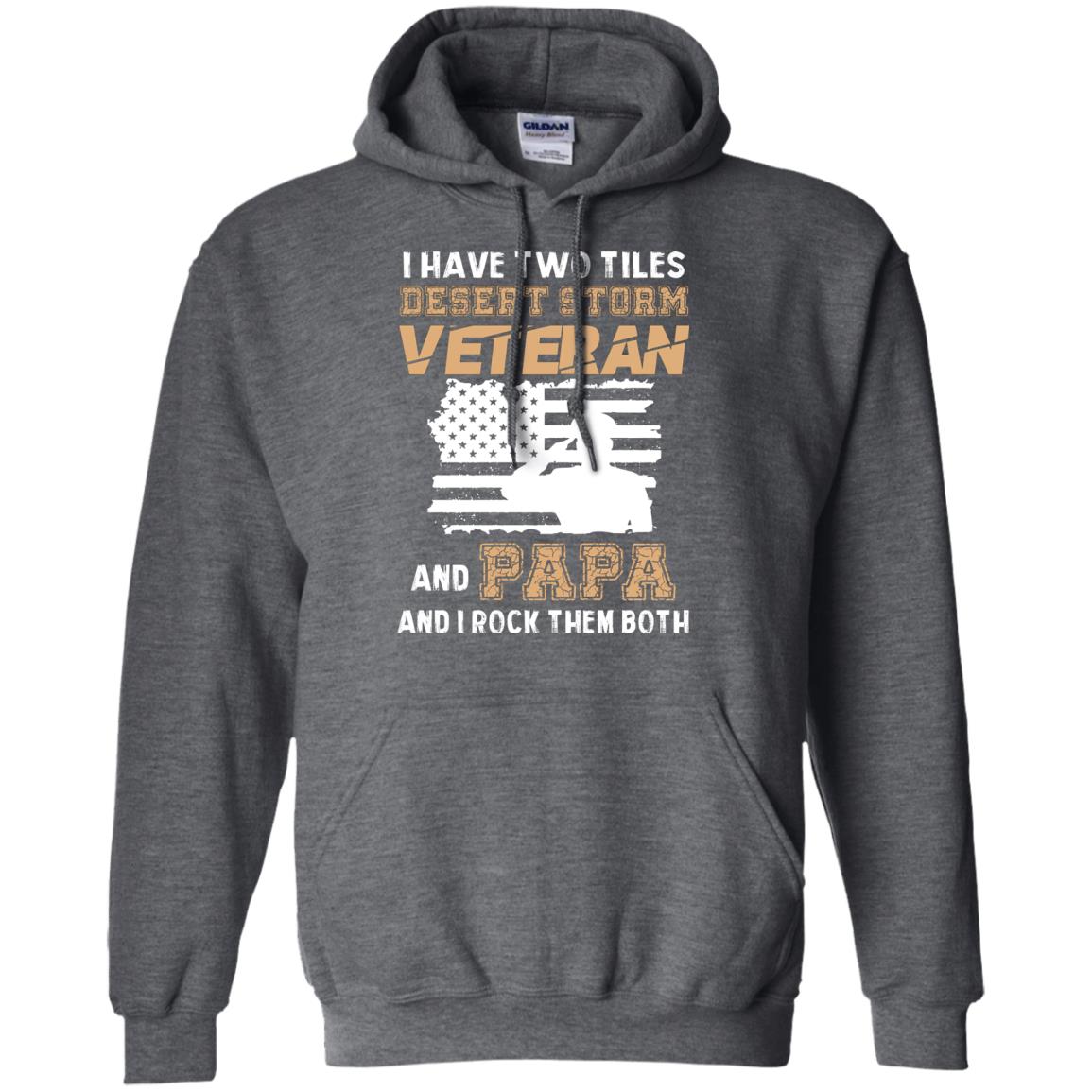 Veteran And Papa And I Rock Them Both Veteran Papa Shirt Dark Heather