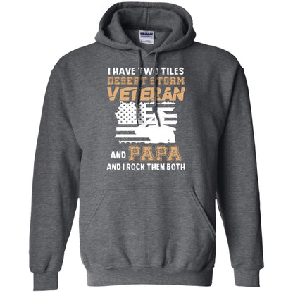 Veteran And Papa And I Rock Them Both Veteran Papa Shirt Dark Heather