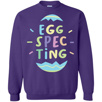 Eggspecting Funny Pregnancy Pregnant Easter Shirt Purple