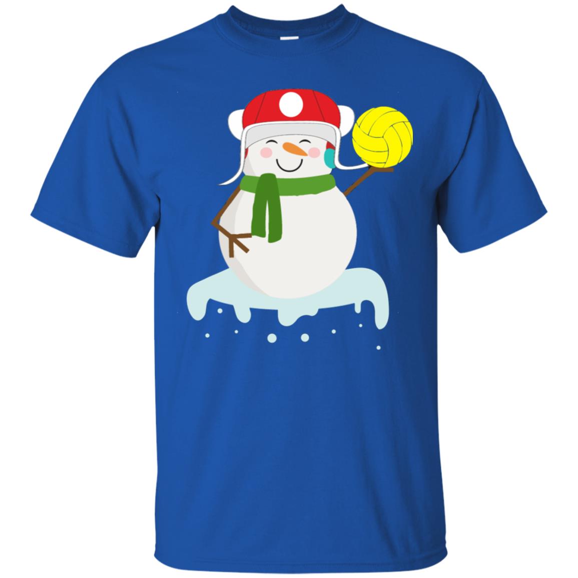 Snowman Play Waterpolo Sport X-mas Shirt Royal