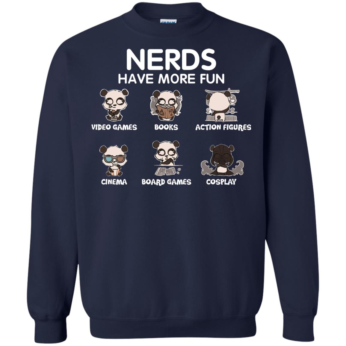 Nerds Have More Fun Video Games Books Action Figures Shirts Navy