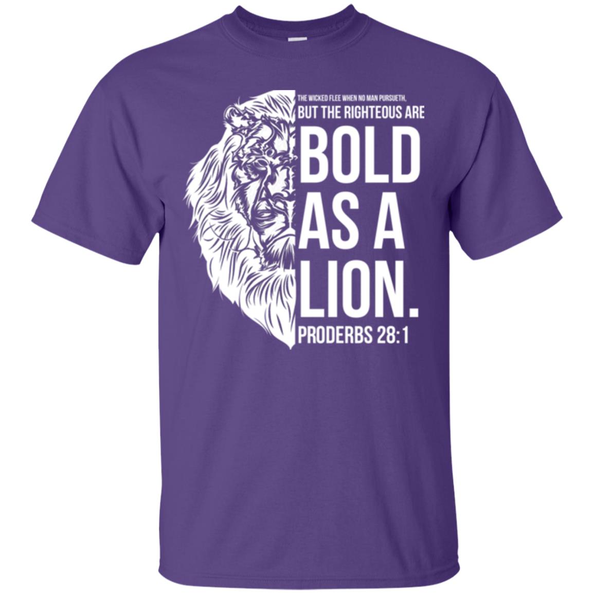 Christian T-shirt Bold As A Lion T-shirt Purple