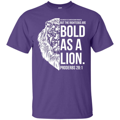 Christian T-shirt Bold As A Lion T-shirt Purple