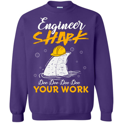 Engineer Shark Doo Doo Doo Your Work Engineering Shark Gift Shirt For Mens Or Womens Purple