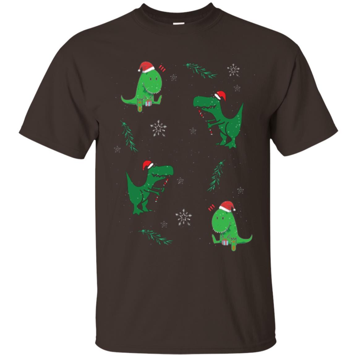 Funny Christmas T-shirt Merry Christmas Dinosaur Dark Chocolate