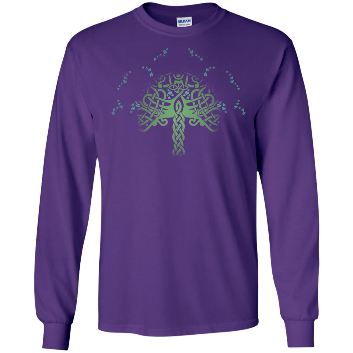 Viking Celtic Knotwork Tree Of Life T-shirt Purple