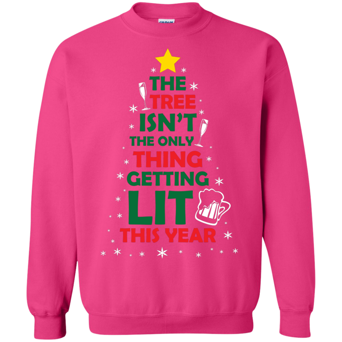 Christmas T-shirt The Tree Isn't The Only Thing Getting Lit This Year Heliconia