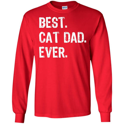 Cat Lover T-shirt Best Cat Dad Ever Red