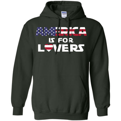 America Is For Lovers Flag Of United States Shirt Forest Green