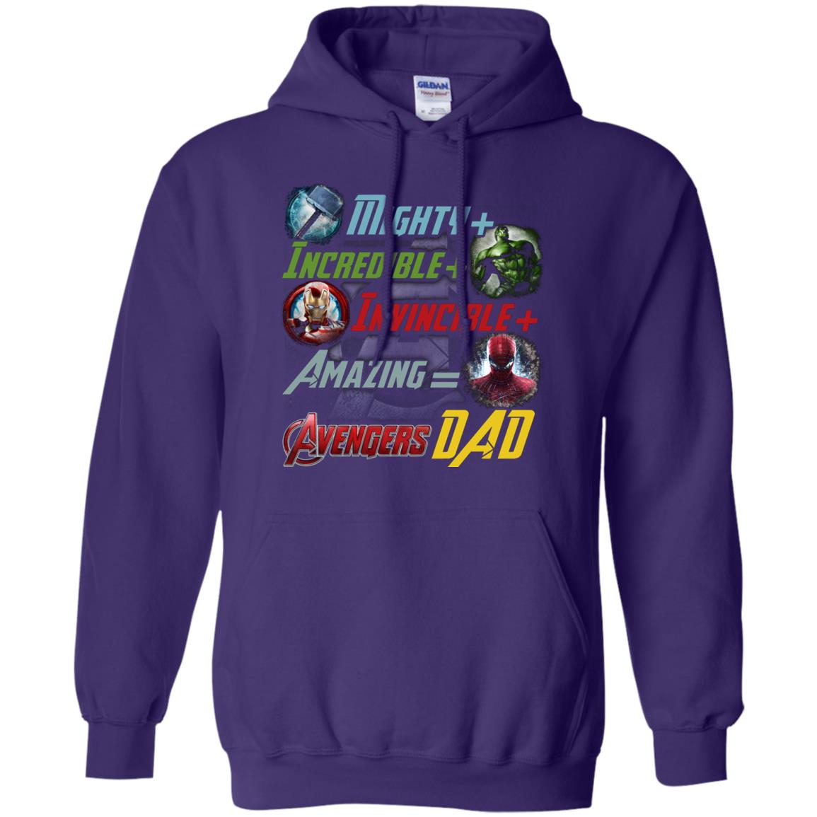 Mighty Incredible Invincible Amazing Dad Movie Fan T-shirt Purple