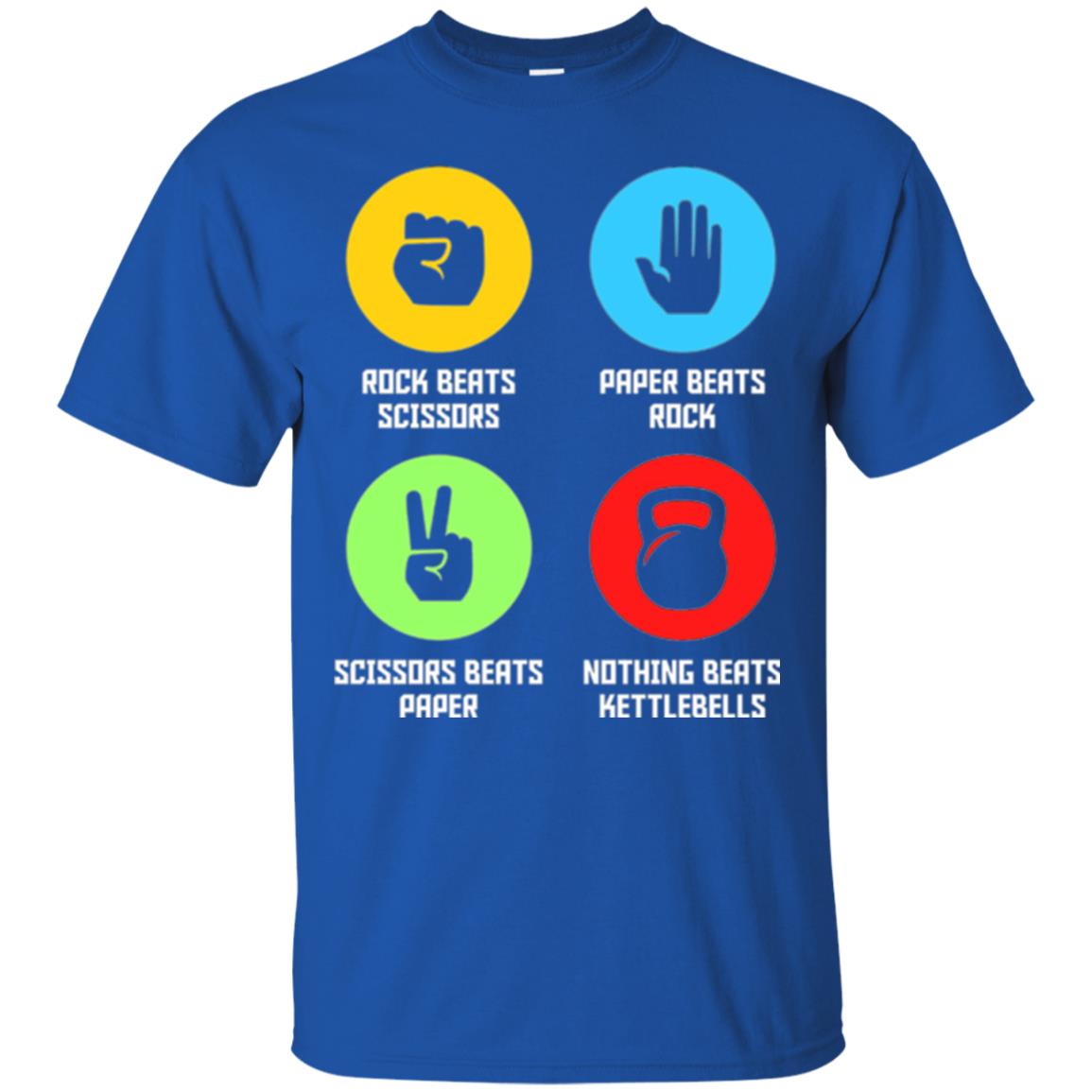 Fitness Gym Sports T-shirt Funny Nothing Beats Kettlebells Royal
