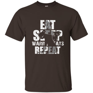 Cat Lover T-shirt Eat Sleep Warrior Cats Repeat