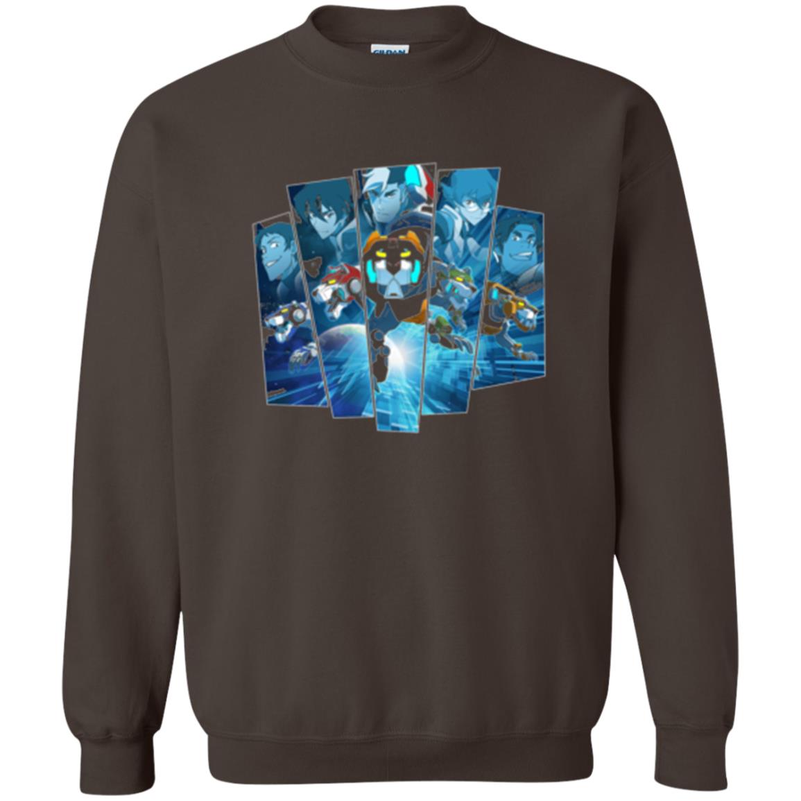 Voltron Legendary Defender 5 Lions In Blue Hue T-shirt Dark Chocolate